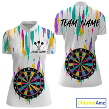 Load image into Gallery viewer, Custom Colorful Grunge Dartboard Darts Jerseys For Women, Darts Team Shirt Personalized NYN1094