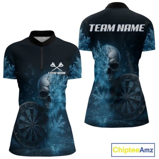 Personalized Icy Skull Dart Shirt Custom Dartboard Team Dart Jerseys For Women NYN1216