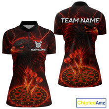 Load image into Gallery viewer, Personalized Lightning Eagle Dart Shirt Custom Red Dartboard Dart Jerseys For Women NYN1222