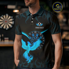 Load image into Gallery viewer, Phoenix Flame Dartboards Men's Darts Shirt - Custom Name &amp; Team Jersey | Opt2 - Turquoise NYN0637