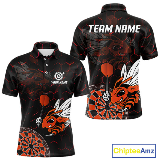 Bee & Dart Arrow Honeycomb Darts Shirt For Men Custom Name & Team Jersey | Opt2 NYN0652