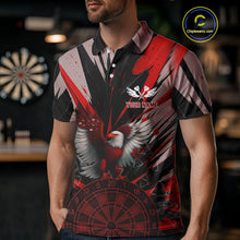 Load image into Gallery viewer, Eagle Dartboard Broken Glass Men's Darts Shirt Custom Name &amp; Team | Opt1 - Red NYN0656