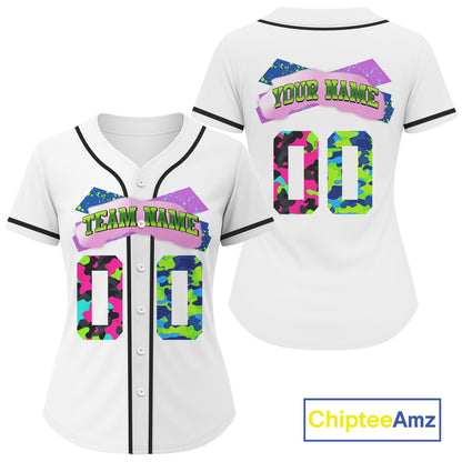 Women's 90S Hiphop Baseball Jersey Custom Retro Streetwear Baseball Outfits For Party NYN0857