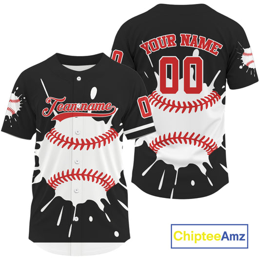 Splashed Color Men Baseball Jerseys Custom Funny Baseball Shirt, Youth Baseball Jersey NYN1257