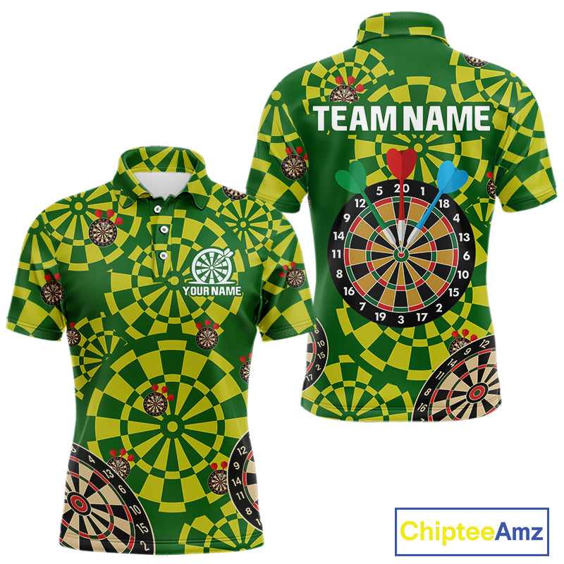 Multi Color Dartboard & Dart Arrows Men's Darts Shirt - Custom Name For Darts Jersey NYN0425