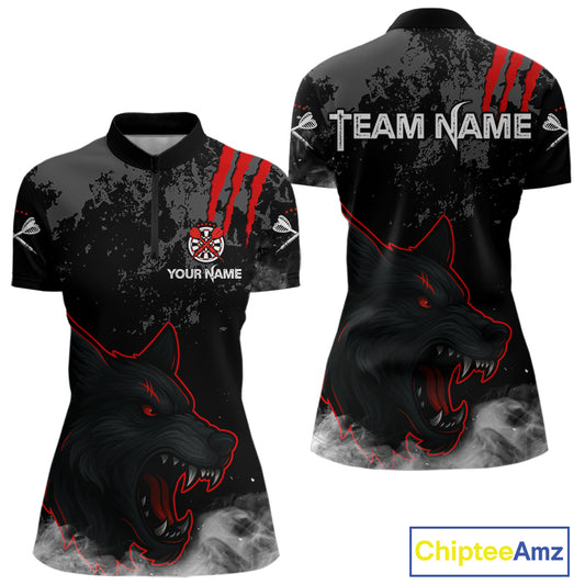 Black Darts Wolf Shirt Grunge Pattern For Women - Custom Team & Player Name NYN0353