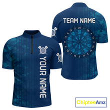 Load image into Gallery viewer, Men’s Darts Team Shirt - Navy Camo Pattern And Dartboard | Custom Name Option NYN0317