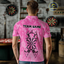 Load image into Gallery viewer, Ribbons Dartboard Custom Pink Darts Shirt For Men - Personalized Name For Players NYN0675
