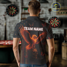 Load image into Gallery viewer, Custom US Flag Patriotic Polo Dart Shirt For Men Flame Eagle Skull Dart Jersey NYN1331