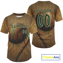 Load image into Gallery viewer, Custom Yellow Grunge Baseball Ball Jersey For Men Youth Baseball Jerseys, Baseball Gifts NYN0922