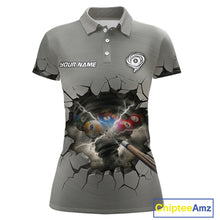 Load image into Gallery viewer, Funny Tornado Grey Billiard Ball Shirt For Women Personalized Thunder 8 Ball Pool Team Jersey NYN2985