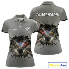 Load image into Gallery viewer, Funny Tornado Grey Billiard Ball Shirt For Women Personalized Thunder 8 Ball Pool Team Jersey NYN2985
