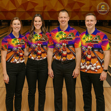 Load image into Gallery viewer, Funny Colorful Rooster Bowling Jerseys For Women Custom Summer Bowling Shirt Team Attire NYN3183