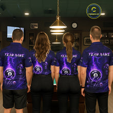 Load image into Gallery viewer, Fire Flame Purple 8 Ball Pool Billiard Team Shirt For Women Custom Grim Reaper Billiard Jerseys NYN2438
