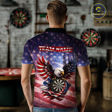 Load image into Gallery viewer, American Flag Eagle Dartboard &amp; Arrow Men Darts Polo Shirt Custom Patriotic Dart Team Shirt NYN2659