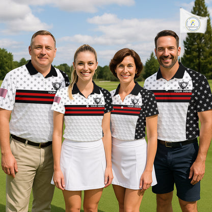 American Flag Mens Golf Polo Shirt Custom Black And Red Patriotic Golf Team Shirt Golf Tops NYN4041