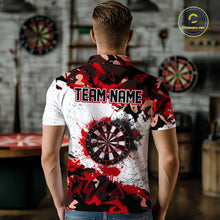 Load image into Gallery viewer, Personalized Red And White Splatter Dartboard Camouflage Darts Shirts For Men Dart Team Jerseys NYN2823