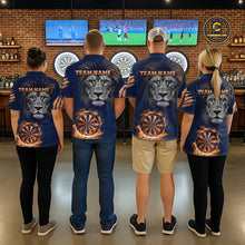 Load image into Gallery viewer, Custom Fire Flame Orange Dartboard  Funny Lion Men Dart Jerseys Outfits Dart Polo &amp; 1/4-Zip Shirt NYN3033