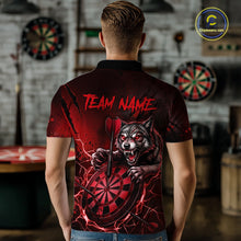 Load image into Gallery viewer, Black And Red Claws Wolfs Darts Shirt For Men Custom Thunder Lightning Team Darts Jersey NYN3039
