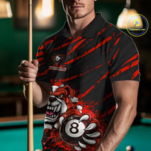Load image into Gallery viewer, Red Splatter Ball 8 Billiard Jerseys For Men Custom Funny Bulldog Billiard Team Jersey NYN2828