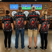 Load image into Gallery viewer, Red Grim Reaper Smoke Dartboard Custom Grunge Men Darts Polo Shirt Darts Team Jersey NYN2719