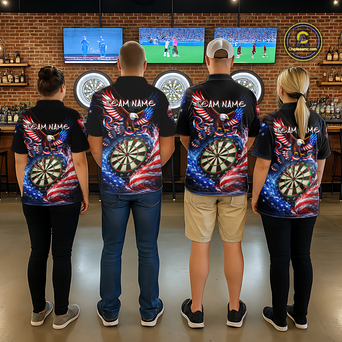 Eagle Dartboard US Flag Freedom Darts Polo Shirt Personalized Patriotic Women Dart Jerseys NYN2527