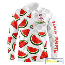 Load image into Gallery viewer, Funny Watermelon Pattern Mens Golf Polo Shirts Custom Funny Golfing Flamingo Golf Shirts NYN2882