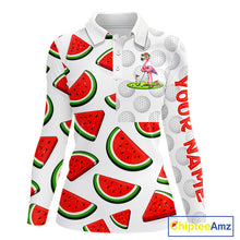 Load image into Gallery viewer, Funny Watermelon Pattern Womens Golf Polo Shirts Custom Funny Golfing Flamingo Golf Shirts NYN2882