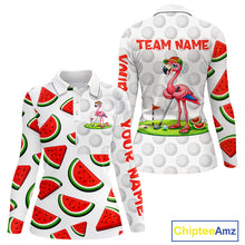 Load image into Gallery viewer, Funny Watermelon Pattern Womens Golf Polo Shirts Custom Funny Golfing Flamingo Golf Shirts NYN2882