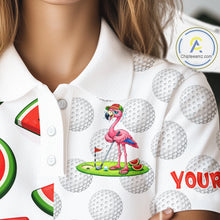 Load image into Gallery viewer, Funny Watermelon Pattern Womens Golf Polo Shirts Custom Funny Golfing Flamingo Golf Shirts NYN2882