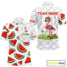 Load image into Gallery viewer, Funny Watermelon Pattern Mens Golf Polo Shirts Custom Funny Golfing Flamingo Golf Shirts NYN2882