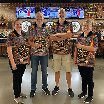 Funny Dartboard Smoking Men Darts Team Shirt Personalized Graffiti Dart Quarter-Zip Jerseys NYN2554
