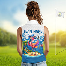 Load image into Gallery viewer, Flamingo Golf Clothing Waving Summer Golf Sleeveless Shirt Women Custom Floral Golf Polo, Best Golf Gifts NYN2937