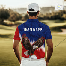 Load image into Gallery viewer, Red Blue American Flag Eagle Golf Polo Shirts For Men Custom Patriotic Golf Team Jersey NYN3330
