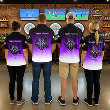 Load image into Gallery viewer, Personalized Wolf-Head Dart Arrows Purple Dart Quarter-Zip Shirt For Women Dart Team Jerseys NYN2283
