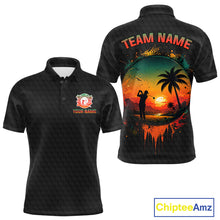 Load image into Gallery viewer, Tropical Black Golf Ball Polo Golf Shirts For Men Custom Splatter Golf Team Attire For Golfers NYN3153