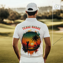 Load image into Gallery viewer, Tropical White Golf Ball Polo Golf Shirts For Men Custom Splatter Golf Team Attire For Golfers NYN3154