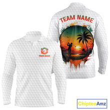 Load image into Gallery viewer, Tropical White Golf Ball Polo Golf Shirts For Men Custom Splatter Golf Team Attire For Golfers NYN3154