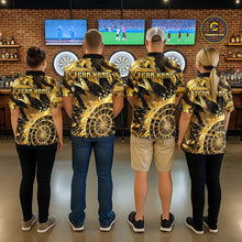 Load image into Gallery viewer, Gold Splatter Dartboard Men Dart Polo &amp; 1/4-Zip Shirt Custom Name Dart Jersey For Darters NYN2965