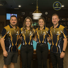 Load image into Gallery viewer, Custom Yellow Flames 8 Ball Women's Billiard Shirts Personalized Billiard Cue Attire Gifts NYN2339