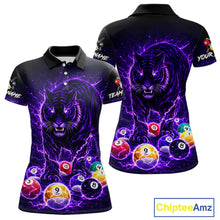 Load image into Gallery viewer, Thunder Purple Horror Tiger Pool Ball Billiard Shirt For Women Custom 8 Ball Billiard Team Attire NYN2629