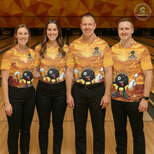Load image into Gallery viewer, Mens Funny Beer Bowling Ball Shirts For Men Custom Team Polo Quarter-Zip Bowling Jerseys NYN3454