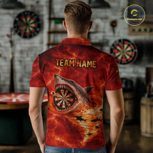 Load image into Gallery viewer, Fire Flame Tornado Funny Shark Darts Polo Shirt For Men Custom Dart Team League Shirt|Red NYN2657