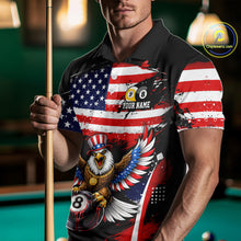 Load image into Gallery viewer, Grunge US Flag Eagle 8 Ball &amp; 9 Ball Billiard Pool Shirt For Men Custom Patriotic Billiard Appeal NYN2762