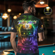 Load image into Gallery viewer, Fire Flame Skull Pool 8 Ball &amp; 9 Ball Billiard Shirt For Men Custom Billiard Team Attire|Colorful NYN2665