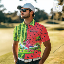 Load image into Gallery viewer, Funny Watermelon Polo Shirt Mens Golf Polo Shirts Custom Tropical Pattern Flamingo Golf Shirts NYN2878