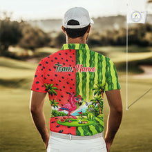 Load image into Gallery viewer, Funny Watermelon Polo Shirt Mens Golf Polo Shirts Custom Tropical Pattern Flamingo Golf Shirts NYN2878