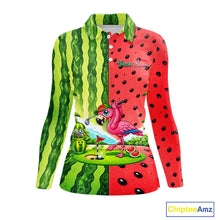 Load image into Gallery viewer, Funny Watermelon Polo Shirt Womens Golf Polo Shirts Custom Tropical Pattern Flamingo Golf Shirts NYN2878