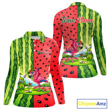 Load image into Gallery viewer, Funny Watermelon Polo Shirt Womens Golf Polo Shirts Custom Tropical Pattern Flamingo Golf Shirts NYN2878