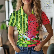 Load image into Gallery viewer, Funny Watermelon Polo Shirt Womens Golf Polo Shirts Custom Tropical Pattern Flamingo Golf Shirts NYN2878
